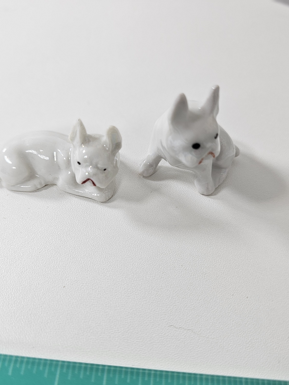 White Ceramic French Bulldog Figurine - Decorative Pet Accent
